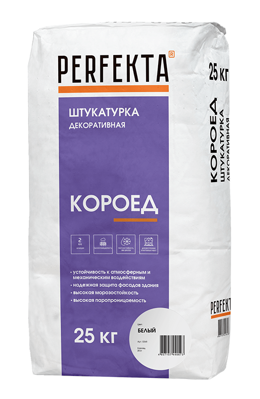 Штукатурка декоративная Короед белый