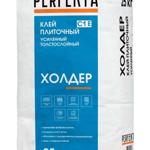 Клей плиточный усиленный толстослойный Холдер С1 Е