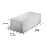 Блок D600 B5,0 F100 625х300х200 газобетонный ровный — изображение 2