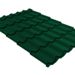 Металлочерепица Классик ("Classic") v01 0,5 Satin RAL 6005 зеленый мох