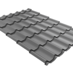 Металлочерепица Классик ("Classic") v01 0,5 Satin RAL 9006 бело-алюминиевый
