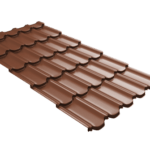 Металлочерепица "Квинта плюс3D" ("Kvinta plus3D") 0,5 Satin Matt RAL 8004 терракота