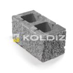 Блок бетонный стеновой "Колотая фактура" 390х190х188мм черный